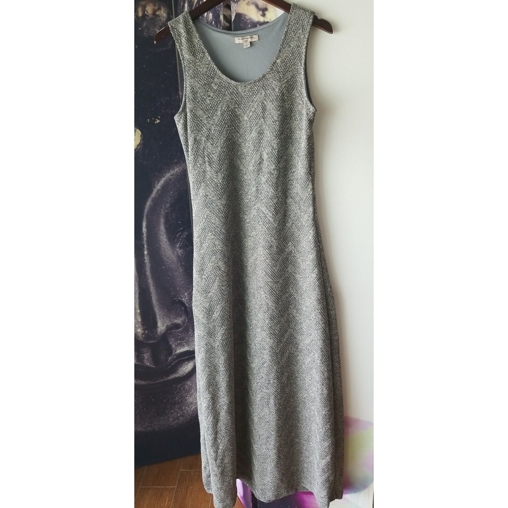 Sharagano Noir Women's Gray‎ Sleeveless Maxi Length Scoop Neck Dress Size 8